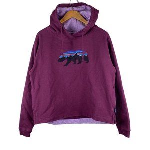 Patagonia Fitz Roy Bear Uprisal Pullover Hoodie Burgundy Women's XL